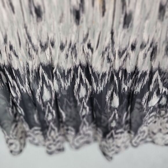 Joie Sheer Cover up Blouse Womens Medium Silk Flowy Black White Button Up Boho - Picture 14 of 14